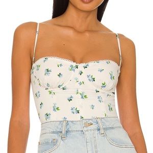 Underwire water color ditsy corset (ivory) WeWoreWhat